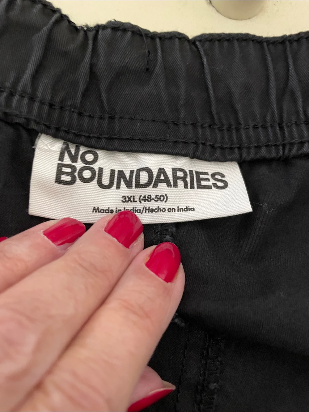 NEW π No Boundaries Black Men's Cargo Pants with Drawstring Waist - Picture 14 of 16